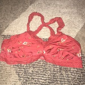 red bralette